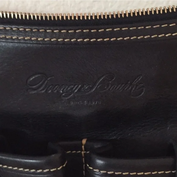 Dooney & Bourke Black and Tan Shoulder Bag with Adjustable Strap - Picture 7 of 9